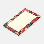 Rode en Crème Donkere Bloemen 4x6 Notities Post-it® Notes (Schuin)