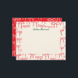 Rode en Crème Eenvoudige Bogen Persoonlijke Briefp Notitiekaartje<br><div class="desc">Een patroon van eenvoudige en zoete handgetekende bogen in feestelijke kersenrood op warm wit geeft deze platte persoonlijke briefpapier notitiekaart een zorgeloze en vrouwelijke uitstraling,  perfect voor het versturen van post-Kerstmis kerstkaarten of als een feestelijk,  seizoensgebonden,  aangepast gastvrouwgeschenk. Vergeet niet de naamtekst te bewerken!</div>