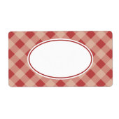 Rode en Crème Gingham Labels (Voorkant)