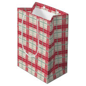 Rode en Crème Kerst Plaid Cadeautas (Achterkant Gekanteld)