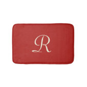 Rode en Crème Monogrammed Pluche Badmat (Voorkant)