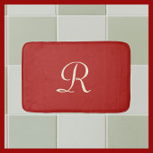 Rode en Crème Monogrammed Pluche Badmat