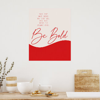 Rode en Crème Quote Poster – Minimalistische Muurp