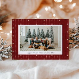 Rode en Crème Sterren Wallpaper Foto Vakantie Kaar Feestdagenkaart