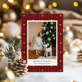 Rode en Crème Sterren Wallpaper Foto Vakantie Kaar Feestdagenkaart