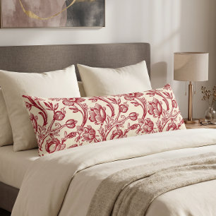 Rode en Crème Tulpen Toile - Frans Landelijk Decor Lichaamskussen