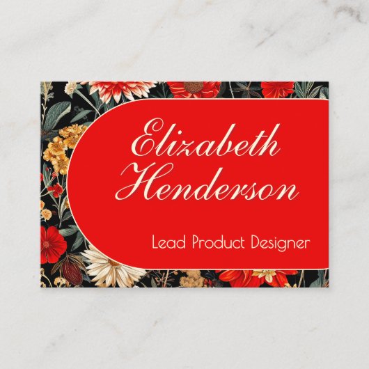Rode en donkere bloem Mighty Calling Card Contactkaartje (Voorkant)