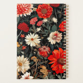 Rode en donkere bloemen kleine planner (Achterkant)
