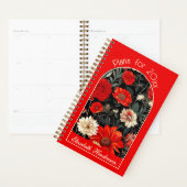 Rode en donkere bloemen kleine planner (Display)
