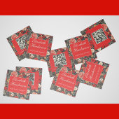 Rode en Donkere Bloemen Vierkant Oproepkaart Contactkaartje