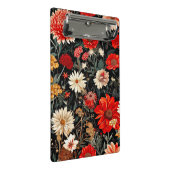 Rode en Donkere Crème Bloemen Mini Klembord (Schuin)