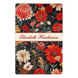 Rode en Donkere Crème Bloemen Mini Klembord