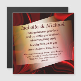 Rode en donkere krommen op een donkere achtergrond magnetische uitnodiging