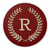 Rode en Faux Glitter Wreater Ceramic Knob. Keramische Knop (Voorkant)