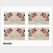 Rode en  Floral Wedding Stickers (Vel)