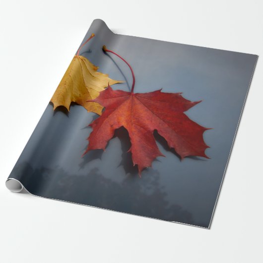 RODE EN GEEL MAPELVERLIES CADEAUPAPIER (Uitgerold)