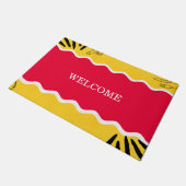 RODE EN GEEL WELKOM DEURMAT (Schuin)