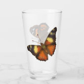 Rode en gele admiraal vlinders glas (Achterkant)