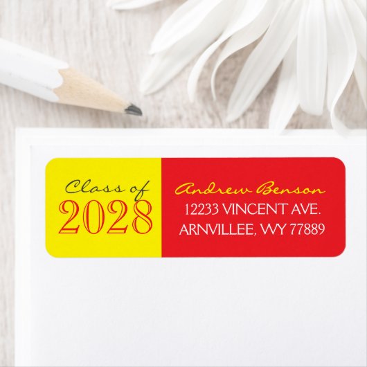 Rode en Gele Afstudeer Retouradres Labels (Insitu)