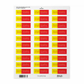 Rode en Gele Afstudeer Retouradres Labels (Full Sheet)