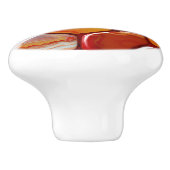 Rode en gele agaat stenen mozaïek keramische knop (Zijkant)