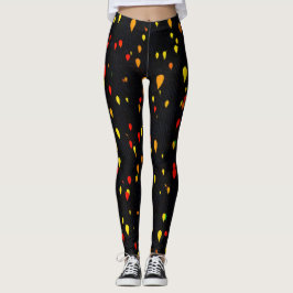 Rode en gele ballonnen zwarte achtergrond achterst leggings