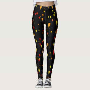 Rode en gele ballonnen zwarte achtergrond achterst leggings