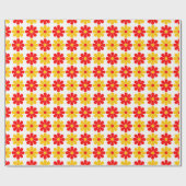 Rode en gele bloem cadeaupapier (Vlak)