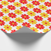 Rode en gele bloem cadeaupapier (Hoek)