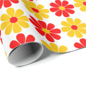 Rode en gele bloem cadeaupapier (Rol Hoek)