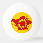 Rode en gele bloem pingpongbal (Achterkant)