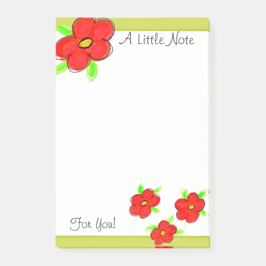 Rode en gele bloem post-it® notes (Voorkant)