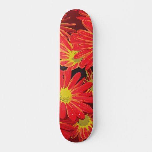 Rode en Gele Bloemen 1 Persoonlijk Skateboard (Voorkant)