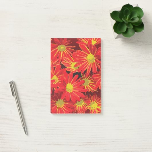 Rode en Gele Bloemen 1 Post-it® Notes (Kantoor)