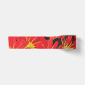 Rode en Gele Bloemen 1 Satijnen Lint (Voorkant)