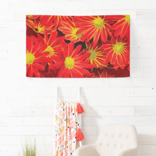 Rode en gele bloemen 1 spandoek