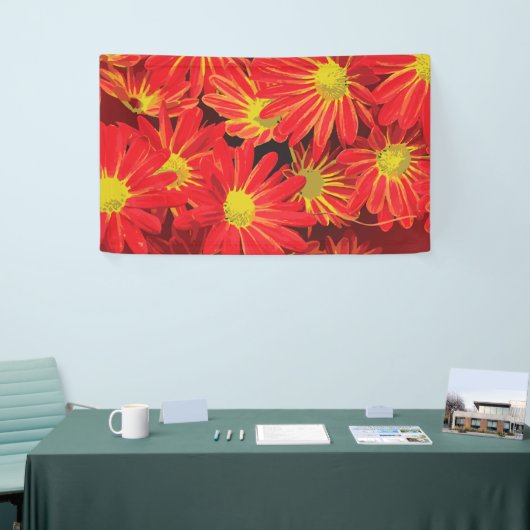 Rode en gele bloemen 1 spandoek (Beurs)
