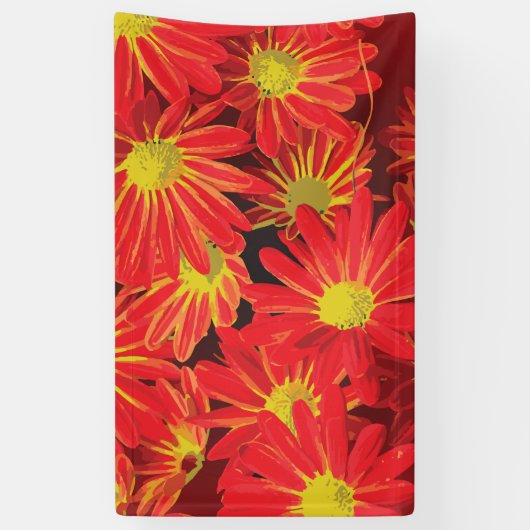 Rode en gele bloemen 1 spandoek (Verticaal)
