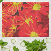 Rode en gele bloemen 1 theedoek (Gevouwen)