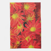 Rode en gele bloemen 1 theedoek (Verticaal)