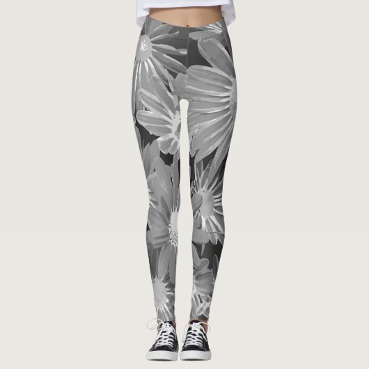 Rode en gele bloemen 2 leggings (Voorkant)