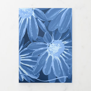 Rode en gele bloemen 3 drieluik wenskaart