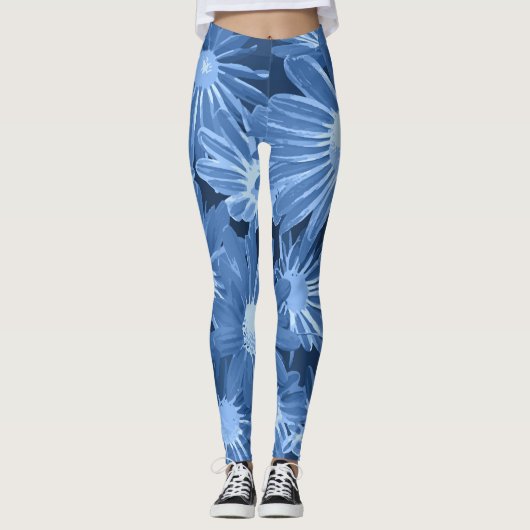 Rode en gele bloemen 3 leggings (Voorkant)