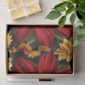 Rode en gele bloemen tissuepapier (Geschenk)