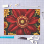 Rode en gele bloemen tissuepapier (Craft)