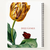 Rode en gele botanische tulp op wit Notitieboek (Achterkant)