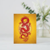 Rode en gele Chinese draak Briefkaart (Staand voorkant)