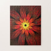 Rode en gele chrosanthemumventilator legpuzzel (Verticaal)