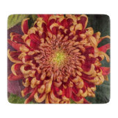 Rode en gele chrysant bloemen snijplank (Voorkant)