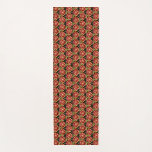 Rode en gele chrysant bloemen yogamat (Voorkant)